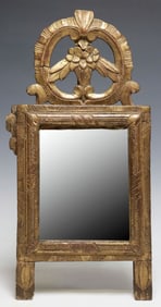LOUIS XVI STYLE GILTWOOD MIRROR, 20.5" X 10.5"