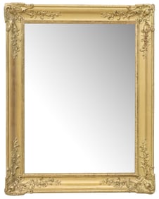 FRENCH LOUIS XVI STYLE GILT PAINTED WALL MIRROR, 45.5" X 35.5"