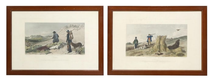 (2) AFTER RICHARD ANSDELL BRITISH HUNTING SCENE PRINTS