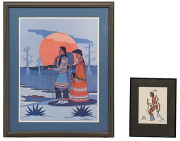(2) FRED BEAVER (1911-1980) NATIVE AMERICAN COLOR PRINTS