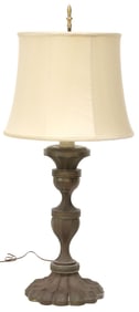 CONTINENTAL PATINATED METAL CANDLESTICK-FORM 1-LT TABLE LAMP