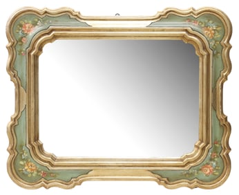 VENETIAN PARCEL-GILT PAINTED BEVELED WALL MIRROR