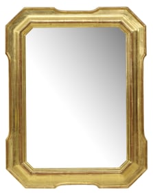 ITALIAN GILTWOOD BEVELED WALL MIRROR