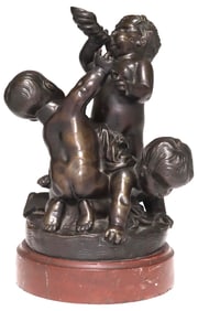 MANNER OF CLODION (1738-1814) BRONZE SCULPTURE, PLAYFUL PUTTI