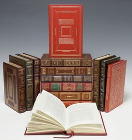 (14) FRANKLIN SIGNED 1ST-EDITION LEATHER-BOUND LIBRARY SHELF BOOKS