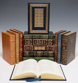 (13) FRANKLIN 1ST-EDITION LEATHER-BOUND LIBRARY SHELF BOOKS