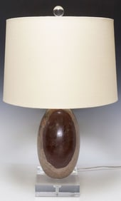 GEOLOGICAL SHIVA LINGAM STONE 1-LIGHT TABLE LAMP