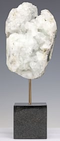 GEOLOGICAL APOPHYLLITE CLUSTER ON BLACK GRANITE BASE