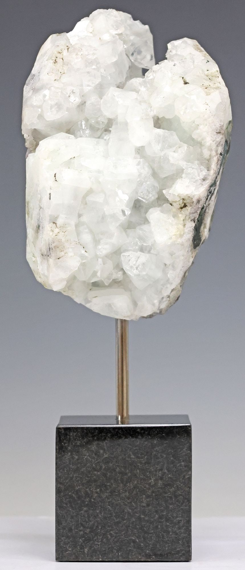 GEOLOGICAL APOPHYLLITE CLUSTER ON BLACK GRANITE BASE (1 of 3)