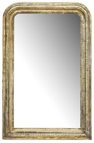 FRENCH LOUIS PHILIPPE PERIOD SILVER GILT WALL MIRROR