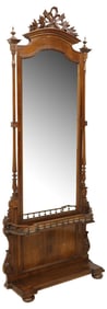 FRENCH LOUIS XVI STYLE CARVED WOOD PIER MIRROR