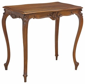 LOUIS XV STYLE CARVED WALNUT SALON TABLE