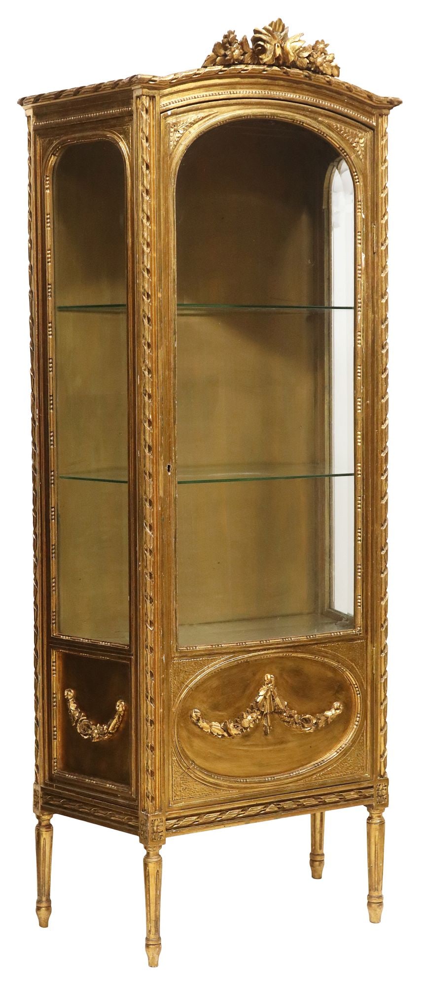 LOUIS XVI STYLE GILT-PAINTED VITRINE / DISPLAY CABINET (1 of 4)
