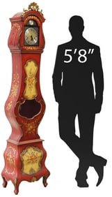 VENETIAN LOUIS XV STYLE PAINT-DECORATED LONGCASE CLOCK