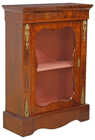 ENGLISH VICTORIAN BURLED WALNUT PIER CABINET