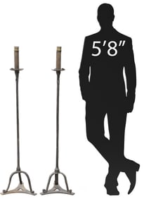 (2) CONTINENTAL WROUGHT IRON CANDLESTICK 1-LIGHT FLOOR LAMPS