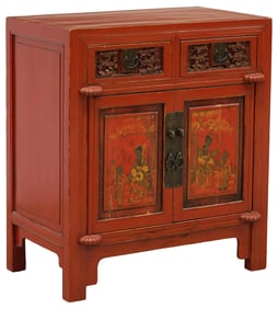 CHINESE RED-LACQUERED CABINET