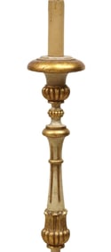 ITALIAN PARCEL-GILT & PAINT DECORATED 3LT CANDLESTICK FLOOR LAMP