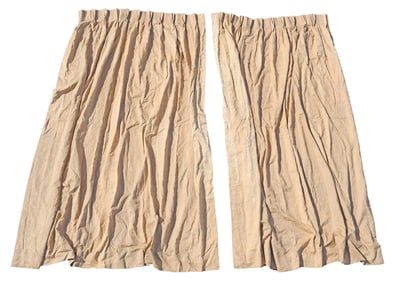 (2) FORTUNY 'LUCREZIA' COTTON DAMASK DESIGNER CURTAIN PANELS