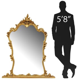 LOUIS XV STYLE GILT OVERMANTEL MIRROR, 57.5"H