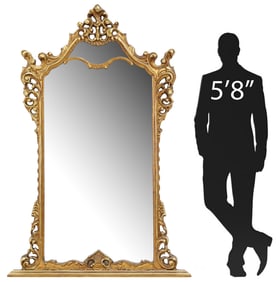 ITALIAN LOUIS XV STYLE GILTWOOD SCROLLED MIRROR