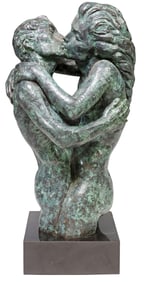 CHARLES UMLAUF (1911-1994) BRONZE SCULPTURE, THE LOVER'S KISS