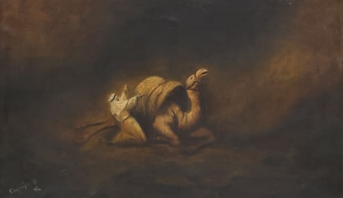 ORIENTALIST SCHOOL (19TH C.) PAINTING OF A CAMEL