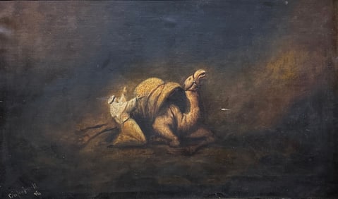 ORIENTALIST SCHOOL (19TH C.) PAINTING OF A CAMEL