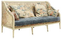 FRENCH LOUIS XVI STYLE TAPESTRY-UPHOLSTERED SOFA