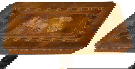 ITALIAN NEOCLASSICAL STYLE PARQUETRY PEDESTAL TABLE