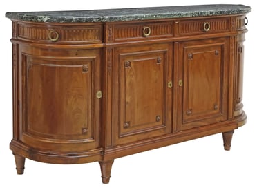 FRENCH LOUIS XVI STYLE MARBLE-TOP MAHOGANY SIDEBOARD