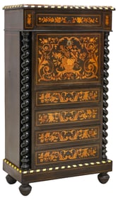 FRENCH NAPOLEON III MARQUETRY SECRETAIRE A ABATTANT