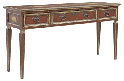 ITALIAN NEOCLASSICAL STYLE PAINT-DECORATED CONSOLE TABLE