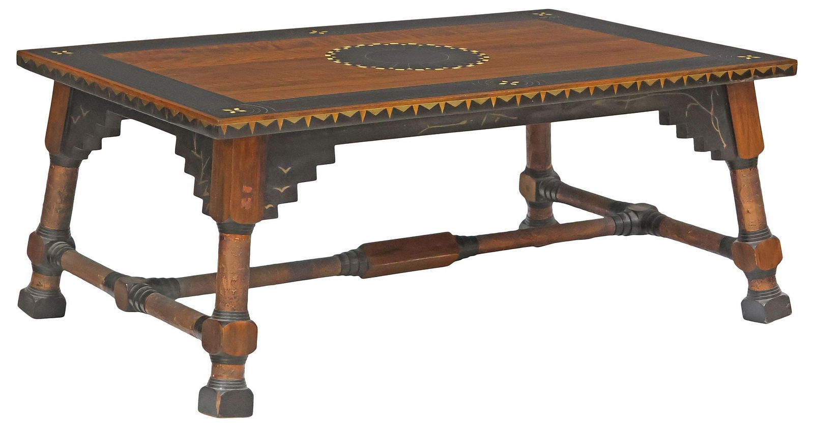 MANNER OF CARLO BUGATTI (1856-1940) MOORISH INLAID COFFEE TABLE (1 of 4)