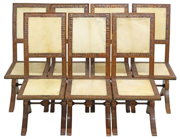 (7) MANNER OF CARLO BUGATTI (1856-1940) SCULPTURAL SIDE CHAIRS