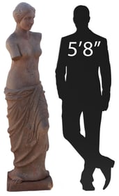 LIFE-SIZE CAST IRON HOLLOW FIGURE OF VENUS