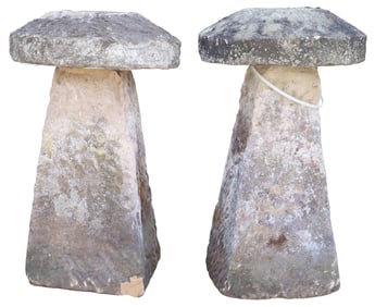 (2) ENGLISH MUSHROOM-FORM STADDLE STONES