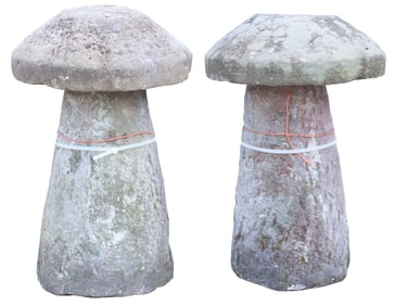 (2) ENGLISH MUSHROOM-FORM STADDLE STONES