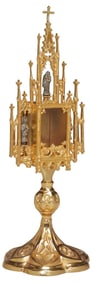 GOTHIC STYLE GILT-METAL ALTAR MONSTRANCE