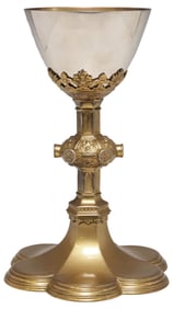 BENZIGER BROS (ATTRIB) GOTHIC REVIVAL STERLING SILVER CHALICE