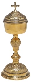 CONTINENTAL GILT-METAL LITURGICAL CIBORIUM