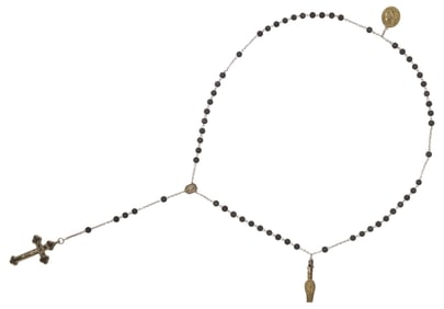 NUN'S FIVE-DECADE SIDE ROSARY WITH CARVED BEADS