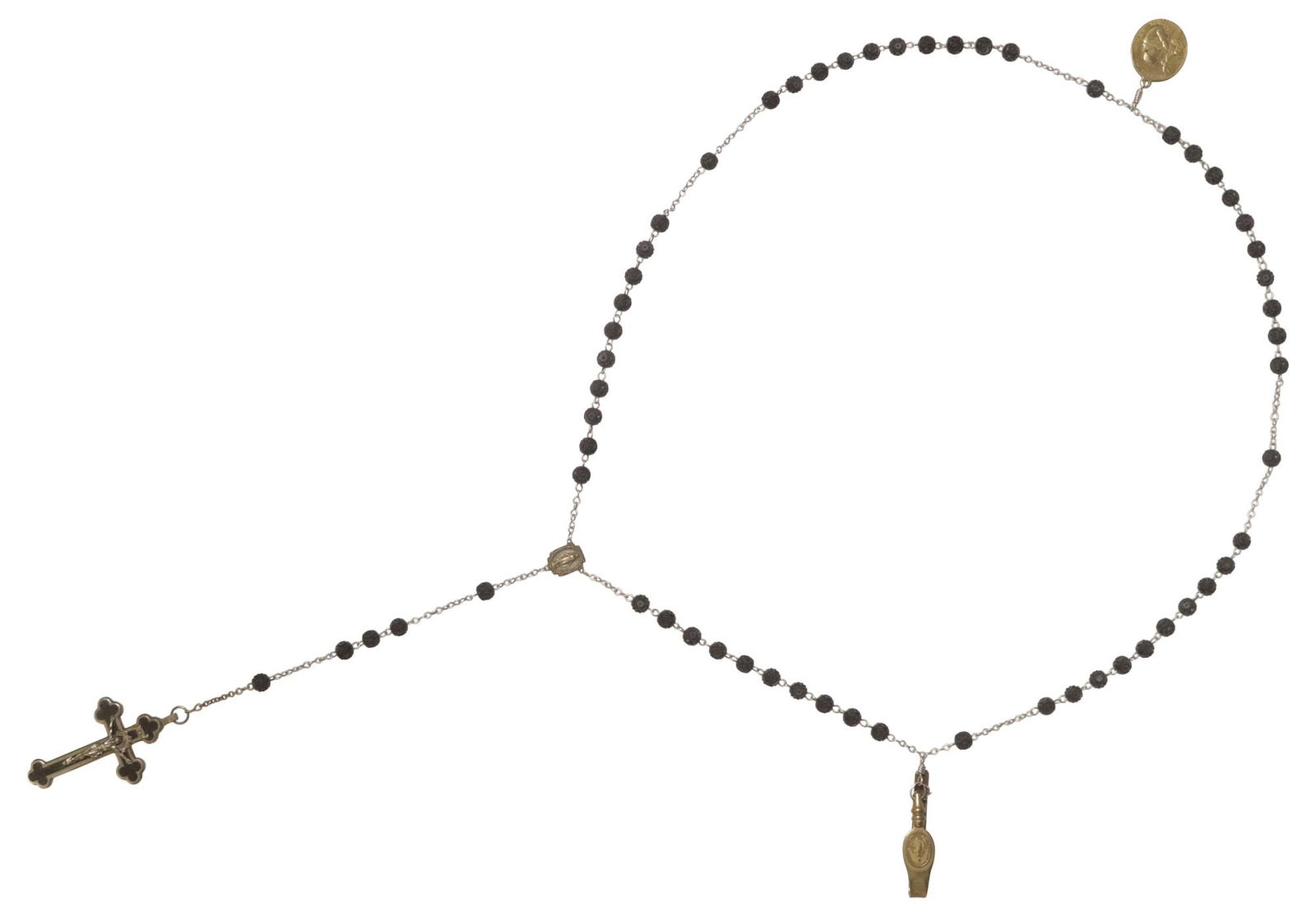 NUN'S FIVE-DECADE SIDE ROSARY WITH CARVED BEADS (1 of 7)