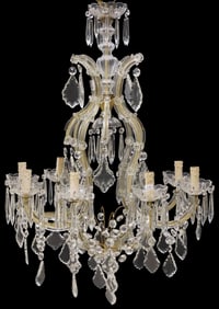 MARIA TERESA STYLE GLASS-CLAD & CRYSTAL 9-LIGHT CHANDELIER