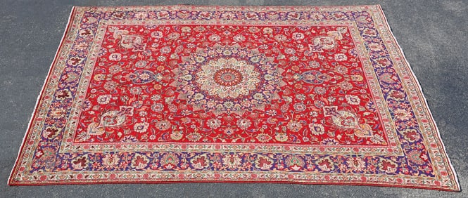 HAND-TIED TABRIZ ESTATE RUG, 13'1" X 9'3"