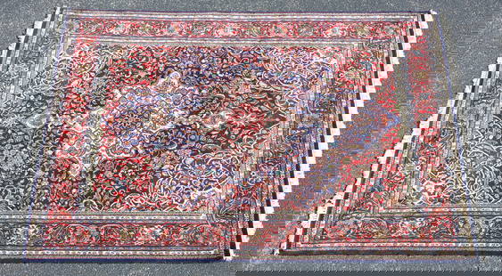 HAND-TIED PERSIAN SAROUK RUG, 7'9" X 5'5": Hand-tied Persian Sarouk estate rug, approx 7&#39;9&quot;l, 5&#39;5&quot;w&nbsp;**Please Note: All of the rugs offered in this auction would likely benefit from a professional cleaning. Estate rugs ma