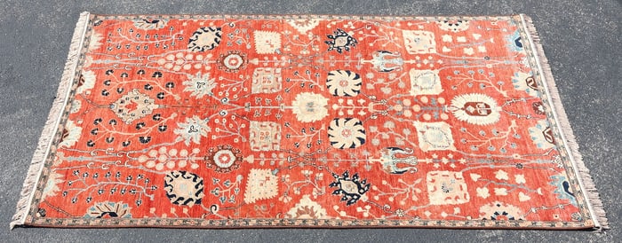 HAND-TIED SULTANABAD STYLE ESTATE RUG, 10'8" X 6'7"