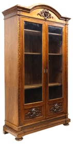 ITALIAN RENAISSANCE REVIVAL CARVED WALNUT BOOKCASE
