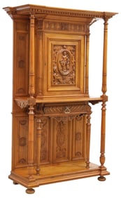 FRENCH RENAISSANCE REVIVAL CARVED WALNUT CREDENCE