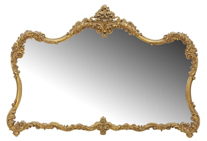 ITALIAN BAROQUE STYLE GILTWOOD SCROLLED FOLIATE MIRROR
